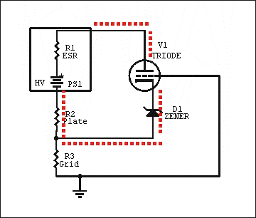 Plate current path meter current amplifier