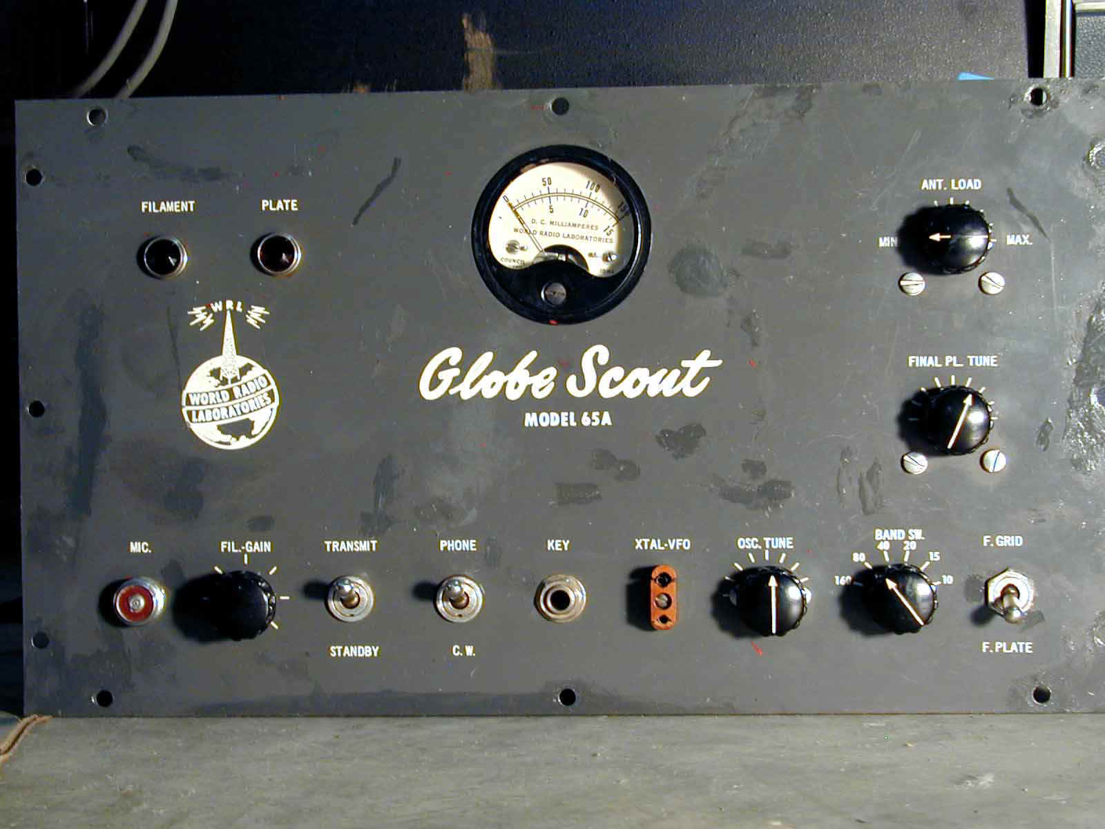 Globe Scout 65A rough original front panel