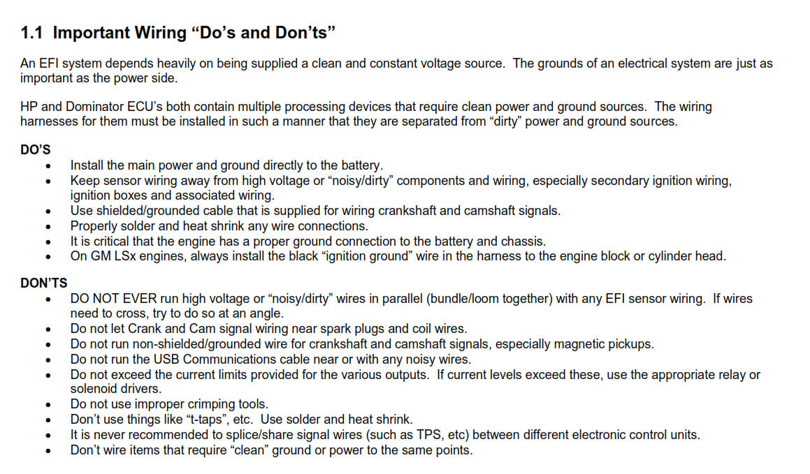 Holley Do's and Dont's