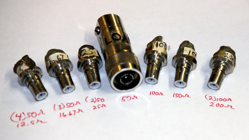 Load resistors for testing MFJ259B analyzer