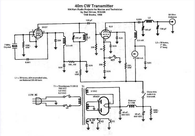 40M CW transmitter typical 