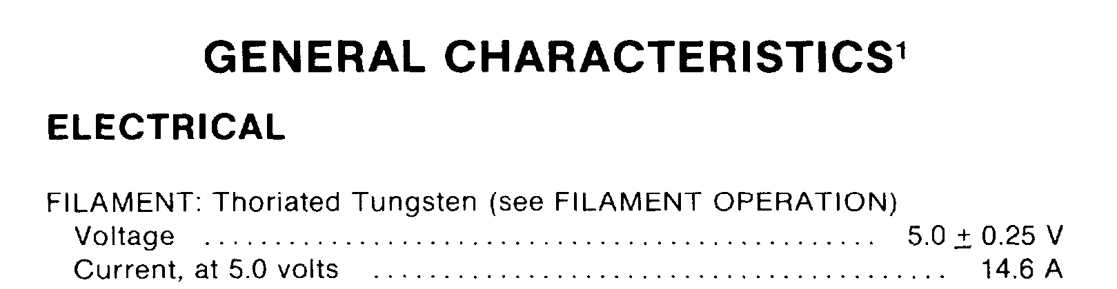 Eimac 3-500Z tube filament data