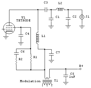 Tetrode plate modulation AM